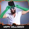 3 Pcs Halloween Costume Accessories Black Felt Costume Hat with Green Band Green Satin Long Gloves Blue Vintage Oval Goggles for Men Women Cosplay Party Dress Up
